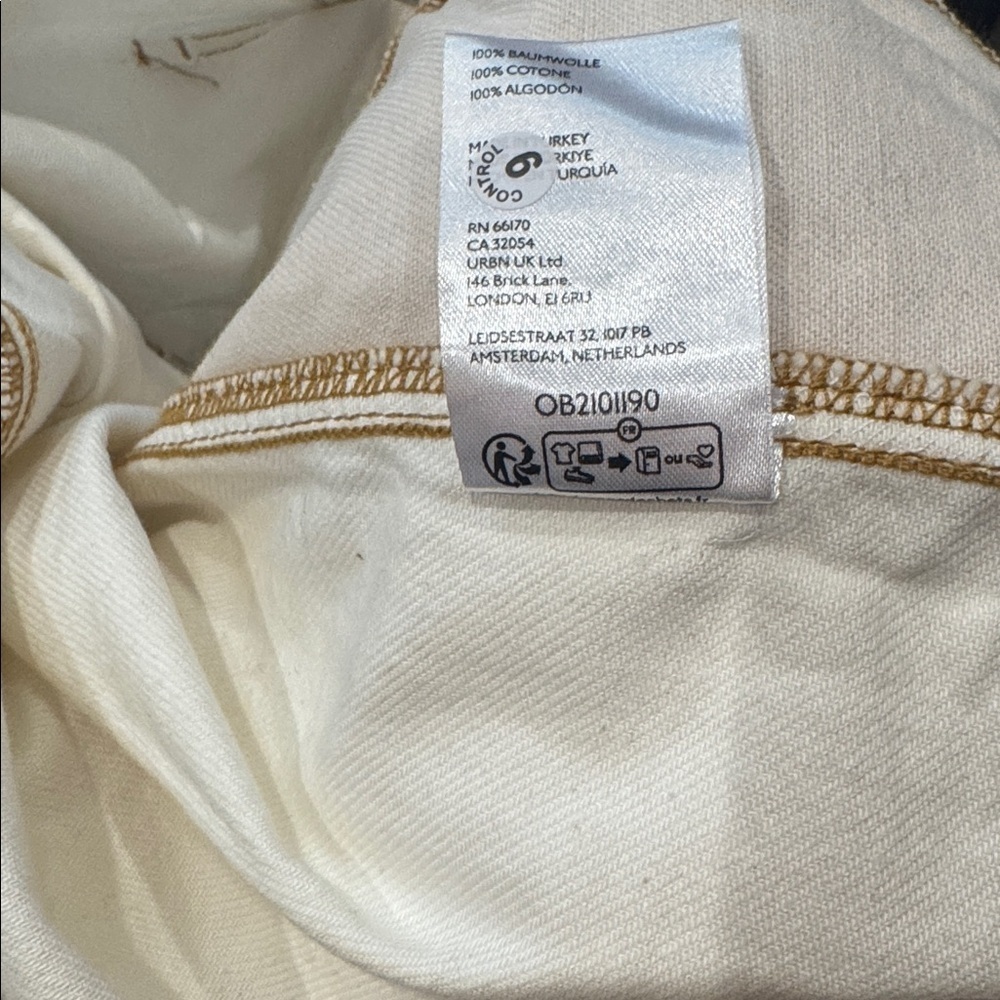 NEW FREE PEOPLE Ivory Mountain Roads Denim Button-Up ivory combo Shirt jacket L - Picture 6 of 9